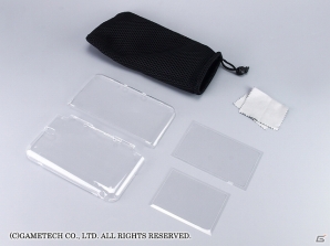 上下画面の保護カバーやクリーニングクロスなど便利アイテム4点のセット―3DS LL用「スターターセット3DLL：ハードタイプ」が発売の画像1