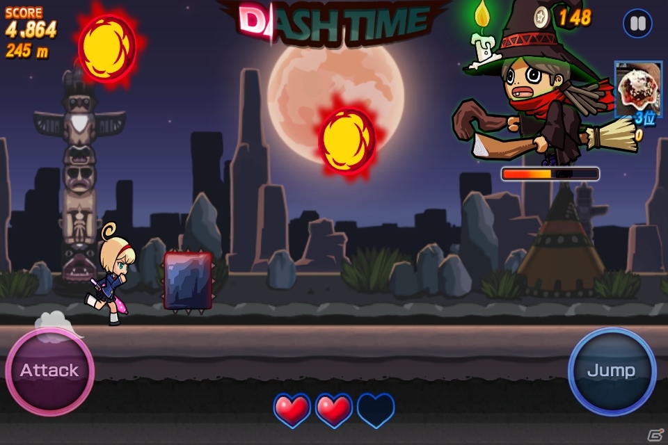 ジャンプ＆アタックで爽快ダッシュ！スクロールランアクション「LINE ダッシュガール」配信開始の画像3
