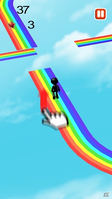 虹色に輝くレインボーロードを走り抜ける3Dリッチゲームの新作「走れっ! レインボー!!」がAndroid向けに配信スタートの画像3