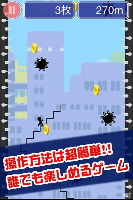 トゲ壁もトゲ玉もひたすら避けて登り続けよう！iOS/Android「階段のぼれ！」が配信スタートの画像3