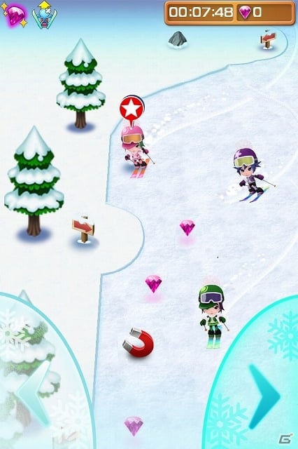 簡単操作で楽しめる本格スキーゲームが登場―iOS「みんなでハッピーゲレンデ」がMobageにて配信開始の画像2