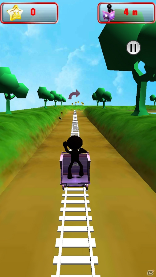 「暴走！トロッコ 3D」のAndroid版が配信―暴走するトロッコを操作して走りぬけようの画像2