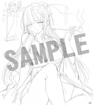 3DS「閃乱カグラ2 -真紅-」店舗別購入特典の描き下ろしイラストのラフが一挙公開！さまざまなキャラクターが魅力的に描かれた全9種の画像4