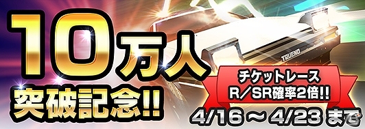 3DS「頭文字D パーフェクトシフト ONLINE」10万ダウンロードを突破！レアリティR＆SR出現率が2倍になる記念キャンペーンも実施の画像1