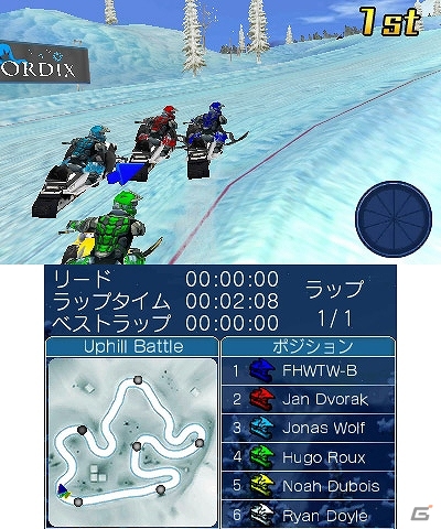 本格派スノーバイクレース！3DSダウンロードソフト「スノーモーターレーシング3D」本日より配信開始の画像3