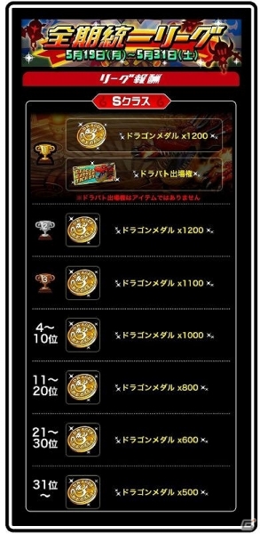 iOS「ドラゴンリーグX」全軍激突の壮絶リーグ戦開催！リーグイベント「全期統一リーグ」開催の画像3