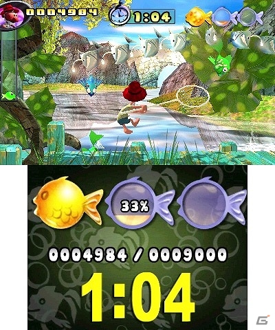 飛び出す魚をひたすらキャッチ！3DSダウンロードソフト「ウオキャッチ！」が6月19日に配信の画像3