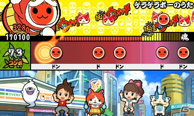 3DS「太鼓の達人 どんとかつの時空大冒険」ふなっしーや「妖怪ウォッチ