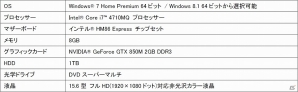 iiyama PC、グラフィックにGeForce GTX 850Mを搭載した15型ゲームノートPC「15GSH7100-i5-LEB」など6機種を発売の画像3
