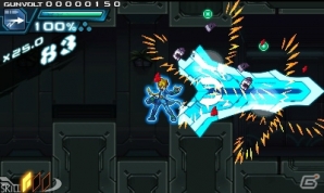 3DS「蒼き雷霆 ガンヴォルト」ならではのゲームシステムやガンヴォルトの成長要素が明らかに―配信時期は8月中旬へと更新の画像31