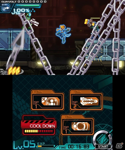 3DS「蒼き雷霆 ガンヴォルト」ならではのゲームシステムやガンヴォルトの成長要素が明らかに―配信時期は8月中旬へと更新の画像29