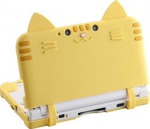 キュートなネコ耳付きの3DS LL用シリコンカバー「ねこにゃん」に