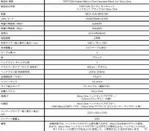 マッドキャッツ、Xbox One向けチャット専用モノラルヘッドセット「TRITTON カイケン モノチャット ヘッドセット ブラック for Xbox One」を発売の画像5
