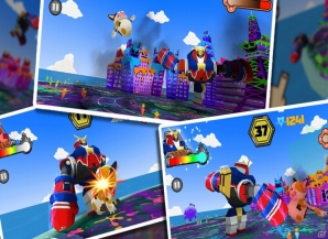 物理シミュレーションで動く予測不能な3Dトントン相撲！iOS/Android「ギガキャットVSメガロボット」が配信スタートの画像6