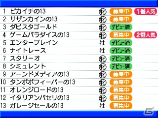 3DS「ダービースタリオンGOLD」インターネット接続で全国のユーザーと競い合う「インターレース」を紹介！新たに登場するおもな種牡馬もチェックの画像7