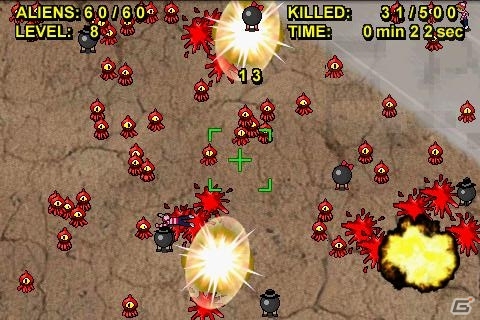 次々と湧き出る火星人を退治！iOS版「火星人襲来」が配信中の画像2