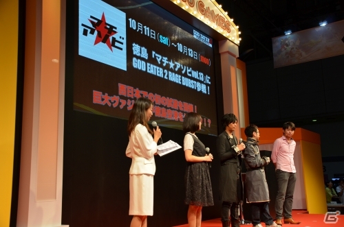 【TGS 2014】新キャラ「リヴィ」を演じる金元寿子さん、どうなるジュリウス！？な浪川大輔さんも登壇した「ゴッドイーター2 RB＆GE5周年ステージ」の模様を紹介の画像15