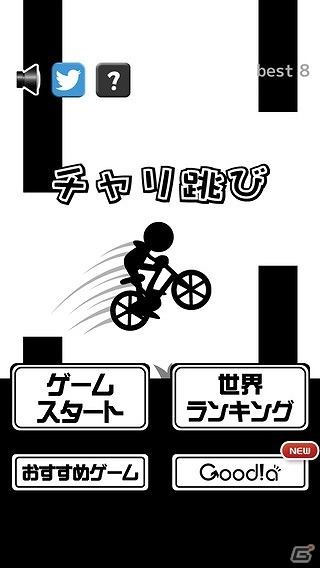 チャリに跨り壁の隙間をかいくぐれ！iOS/Android「チャリ跳び」が配信の画像1
