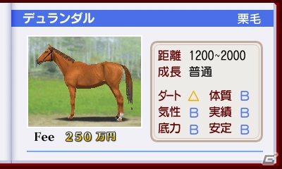 3DS「ダービースタリオンGOLD」インターレースへの参加方法である共有馬への出資、古馬の転厩を詳しく紹介！新たな種牡馬の情報もの画像17