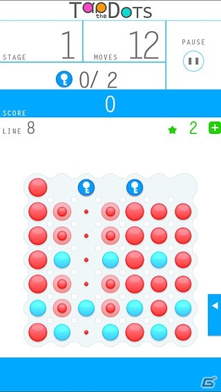 決められた手数の中で鍵を集めよう！iOS版「Tap the Dots -simple puzzle-」が配信の画像2