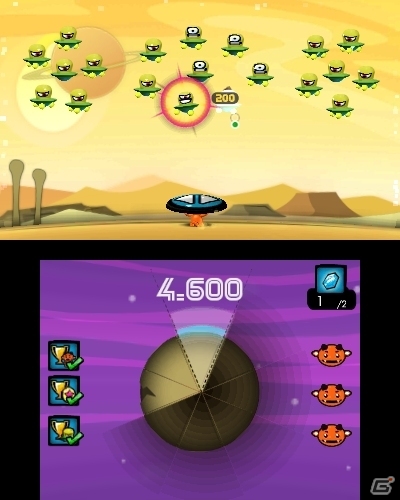 ブロックくずし＆インベーダーがドッキング！宇宙人から惑星を守る3DS向けアクションパズル「小悪魔ココトの宇宙人くずし」が10月22日に配信の画像2