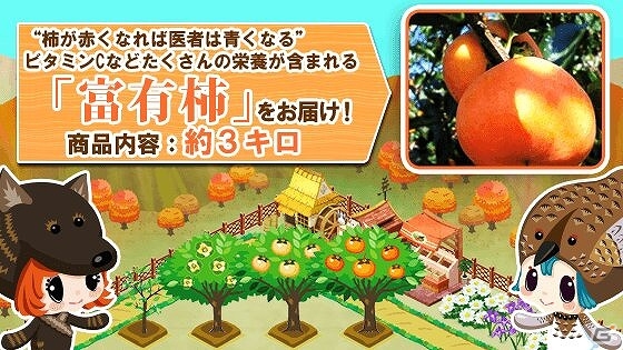 iOS/Android「畑っぴ～里山くらし～」地方都市コラボイベント第3弾「おいでよ！南アルプス市へ」が開催！南アルプス市の特産「富有柿(3kg)」をゲットの画像2