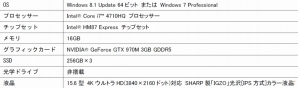 iiyama PC、フルHDの4倍の解像度を誇る4K液晶搭載ゲームノートパソコン6機種を発売の画像4