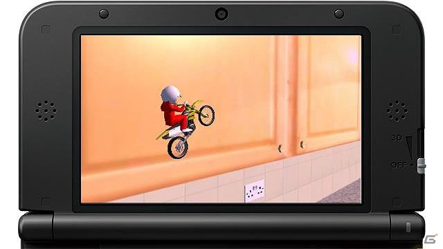 キッチン、リビング、トイレ…家の中で自由にバイクスタントを楽しもう！3DS「トイスタントバイク」が配信の画像2