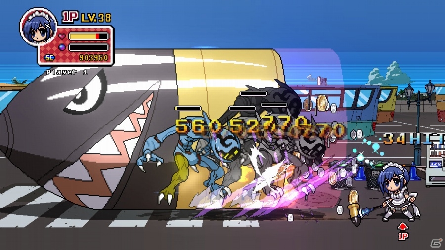 8bit美少女が滑らかに動く！ベルトスクロール型ラインアクション「ファントムブレイカー：バトルグラウンド」が1月24日よりSteamにて配信の画像8