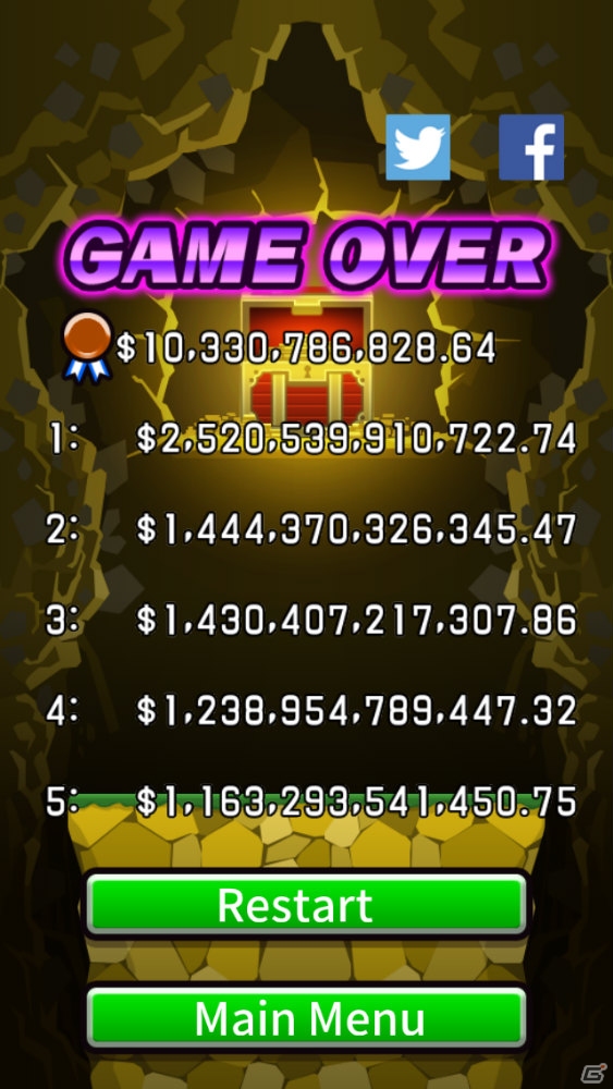 じゃらじゃら降ってくるコインをひたすらかき集めろ！iOS/Android「$1,000,000,000,000.00」が配信の画像4