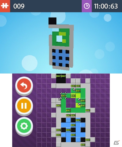 3DS「アイコンパズル タッピンゴ」が配信―ブロックを伸ばしてアイコンを描くイラストロジック型パズルゲームの画像3