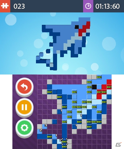 3DS「アイコンパズル タッピンゴ」が配信―ブロックを伸ばしてアイコンを描くイラストロジック型パズルゲームの画像5