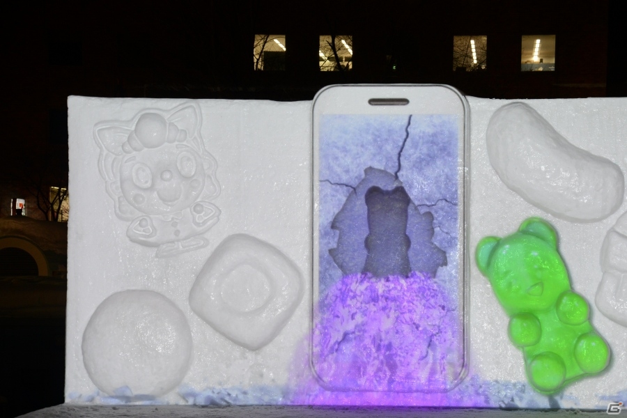 「キャンディークラッシュソーダ」がさっぽろ雪まつりに出展―雪像点灯式で札幌の夜空がプロジェクションマッピングによりソーダ色に染まる！の画像4