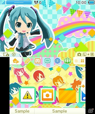 3DS「初音ミク Project mirai でらっくす」初回封入特典として入手できるテーマのデザインが公開！の画像1