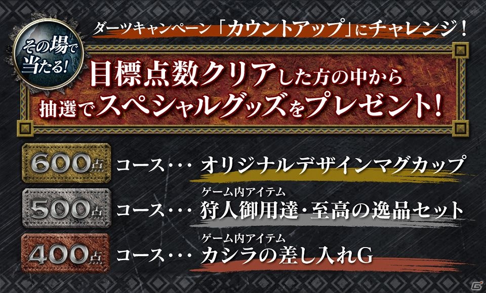 「モンスターハンター フロンティアG」「パセラリゾーツ ダーツバー」コラボイベント開催！オリジナルコラボメニューの展開や複数のキャンペーンが実施の画像11