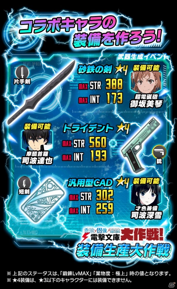 「魔法科高校の劣等生」×「とある魔術の禁書目録」×「ソードアート・オンライン」ゲームアプリでトライアングルコラボが開催！の画像26