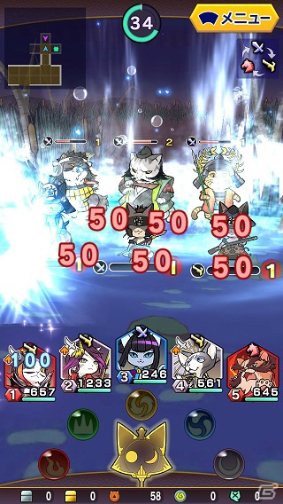 iOS/Android「ぐるぐるダンジョン のぶニャが」スロットバトルを紹介するプレイムービーが公開―メインモード「のぶニャが公記」などの情報もの画像7