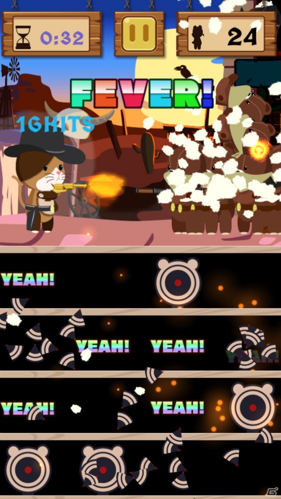 ターゲットマークを素早くタップするハイスピードガンアクション！iOS版「Nyango」が配信開始の画像3