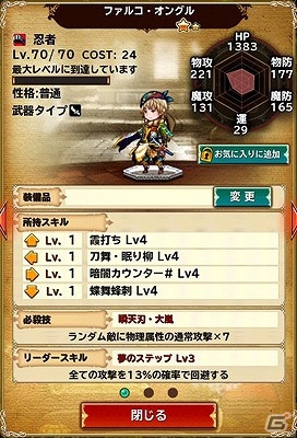 iOS/Android「ブレイブリーアーカイブ ディーズレポート」★6忍者へと進化するキャラクター「ファルコ」が手に入るイベント「ファルコ暴走」が開催！の画像3