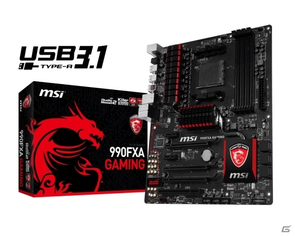 MSI、AMDプラットフォーム世界初となるUSB 3.1対応ゲーミングマザーボード「990FXA GAMING」を発表の画像1