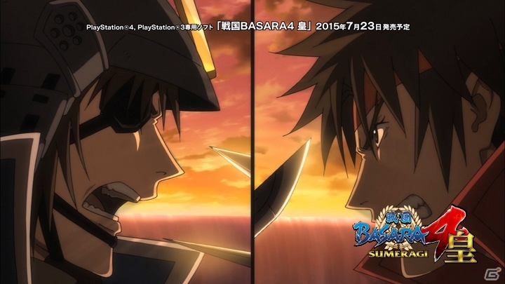 伊達と真田が落ちながら戦ってやがる…PS4/PS3「戦国BASARA4 皇」早期予約キャンペーン間近に迫り「先出しほぼ！10秒劇場」が公開の画像1