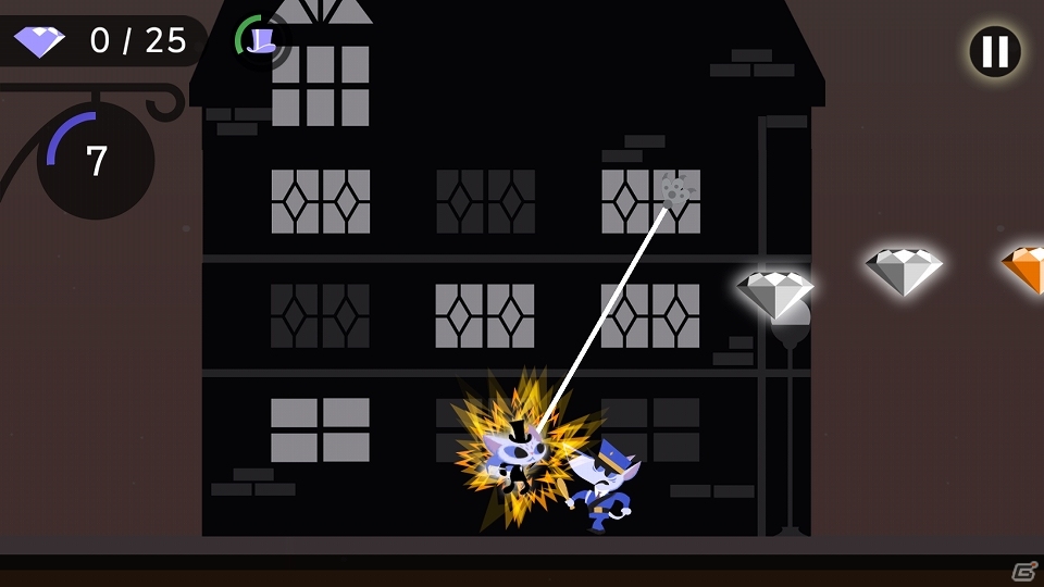 猫怪盗がワイヤーを操り夜の街を翔けるフライトアクション「ワイニャーキャット」がiOS/Android向けに配信中！の画像3