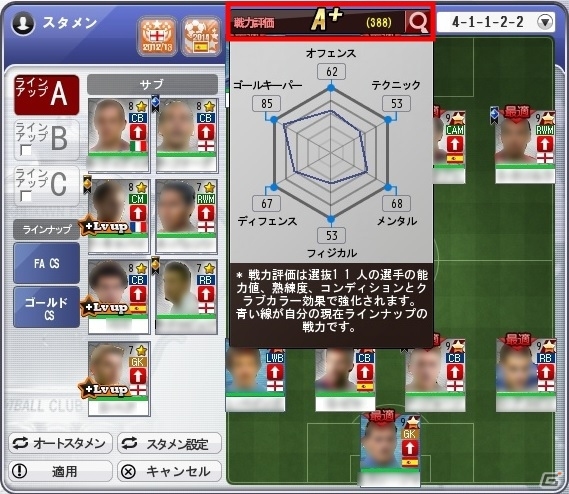 PC「FCマネージャー」クラブの強さが一目でわかる「戦力評価」が実装！クラシックカード、新選手マージ、第4回ワールドツアーズの情報もの画像4