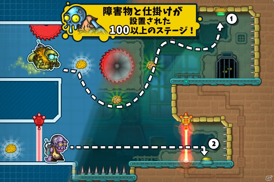 縦横スクロールアクションパズル「Deadlings ゾンビファクトリー」がauスマートパスで配信の画像2