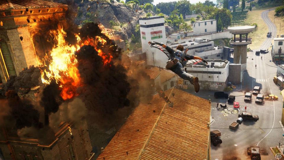 【E3 2015】橋も車も基地も全部爆破！地中海を舞台にリコが暴れまわる「Just Cause 3」を紹介―爆破や新要素の魅力をインタビューの画像7