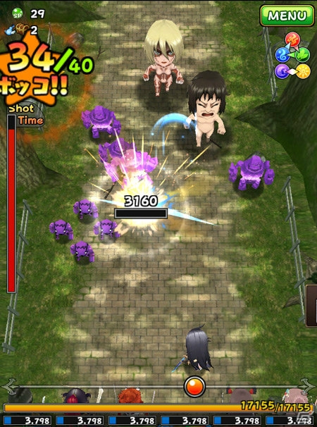 iOS/Android「フルボッコヒーローズX」と「進撃の巨人」の期間限定コラボクエストが開始！前半戦は「女型の巨人襲撃編」の画像2