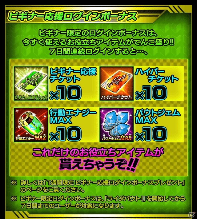 iOS/Android「仮面ライダー ライダバウト！」ビギナー応援キャンペーンが開始！新規に「LEGEND 仮面ライダードライブ タイプトライドロン」が贈呈の画像7