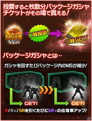iOS/Android「ガンダムエリアウォーズ」第2回MS投票はZZ＆逆シャア！「第1回MS投票パッケージガシャ」も開催の画像4