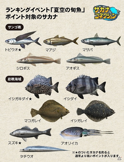 iOS/Android「サカナコネクション」全プレイヤーで釣果を競うランキングイベント「夏空の旬魚」が開催！Twitterキャンペーンも実施中の画像2