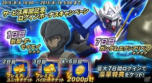 Yahoo! Mobage「ガンダムトライヴ」がサービス再開―「★5シャア」全員プレゼントや刹那＆エクシアリペアがもらえるキャンペーンも開催の画像2
